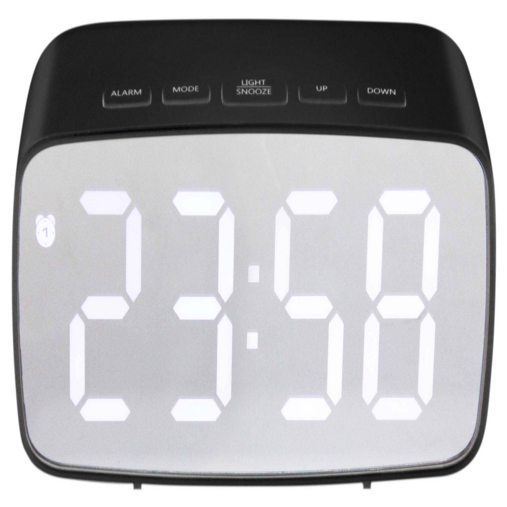 Photos - Radio / Table Clock 4.75"x2" Digital Alarm Clock Black - Infinity Instruments