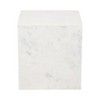 Modern Marble Accent Table - Sleek Stone End Table for Home, Office, Bedroom & Living Room - Glam Minimalist Side Table, Durable & Stylish - 20" White - 4 of 4