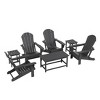 WestinTrends 7 Piece Set Outdoor Folding Adirondack Chairs with Coffee Table Side Table - 3 of 4