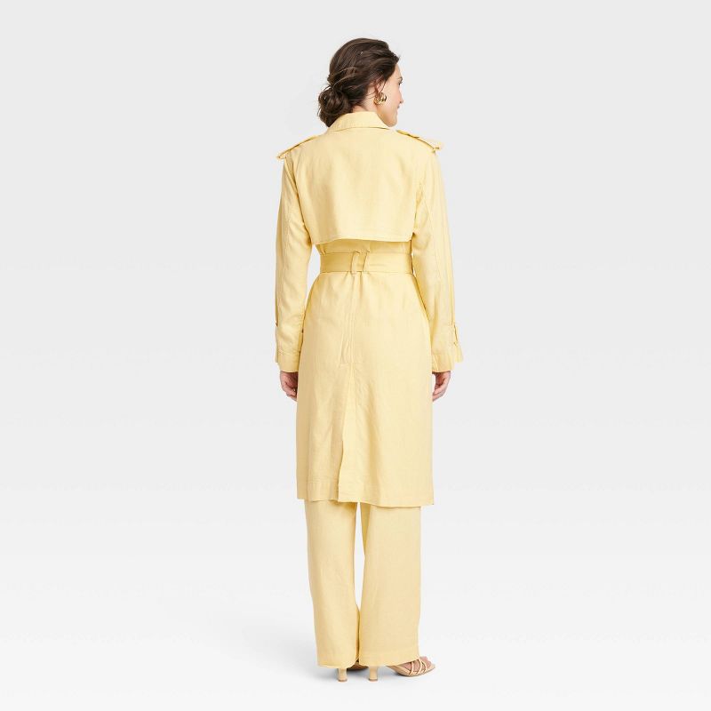 Women's Linen Trench Coat - A New Day™, 3 of 8