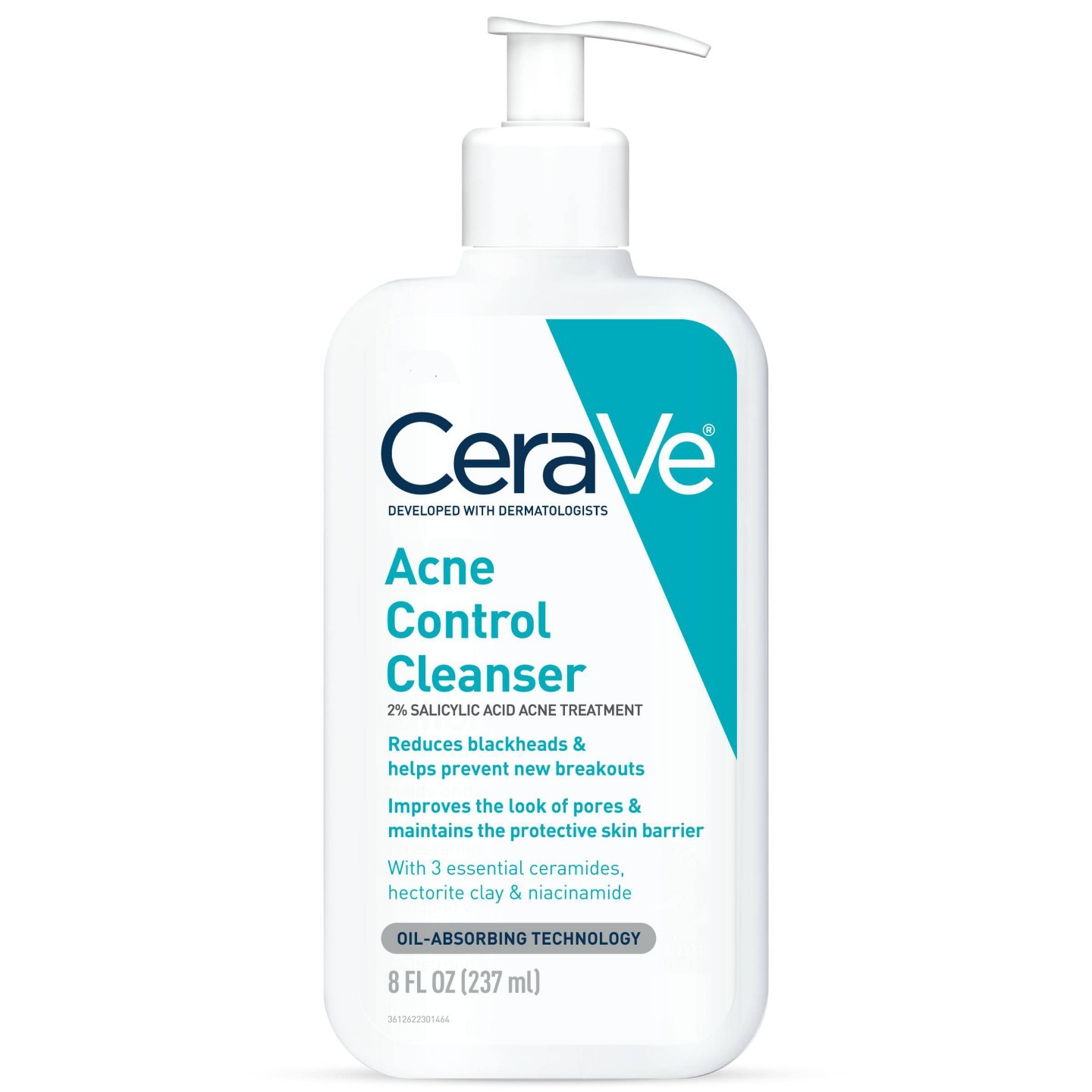 Средство для умывания от акне CeraVe с 2% салициловой кислотой и глиной, 8 fl oz — фото 1