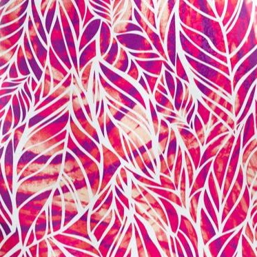 berry pink batik leaf