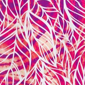 berry pink batik leaf