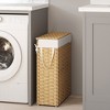 14.5 Gallon Slim Laundry Hamper with Lid Rattan Foldable Clothes Laundry Basket with Lid and Handles Removable Liner - 3 of 4