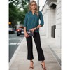 INSPIRE CHIC Women's 3/4 Sleeve V Neck Pleated Work Blouses Dressy Tops - 2 of 4