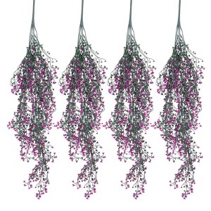 Unique Bargains Artificial Hanging Plants Plastic Fake Ferns Hanging Vines for Home Garden - 1 of 4