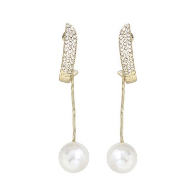 SOHI Women's White Snowball Drop Earrings