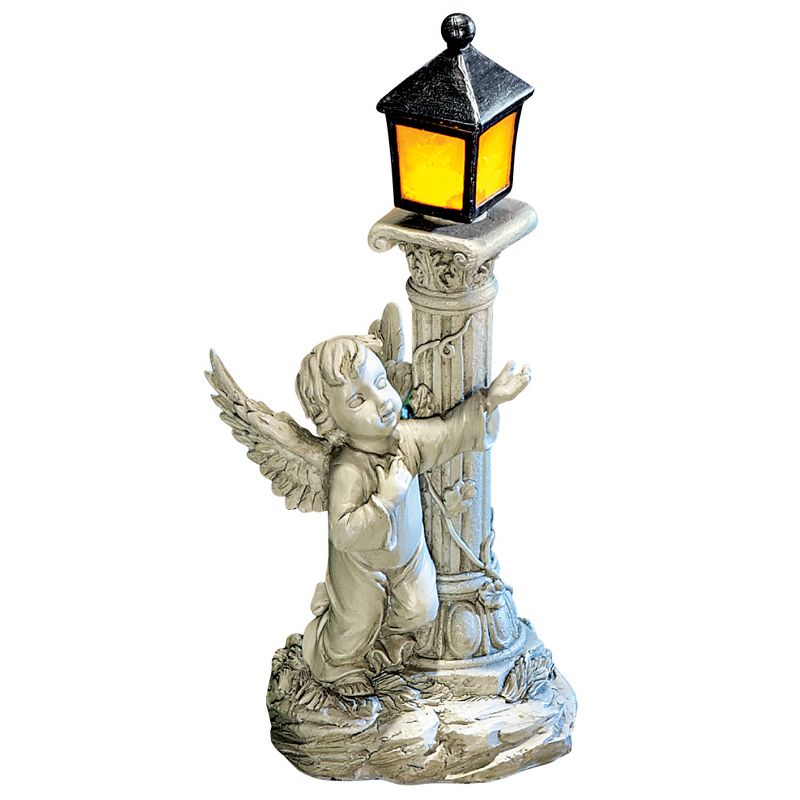 Collections Etc Cherub Garden Statue with Solar Lantern, 1 of 4