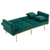 VYNXARIA Velvet Sofa ,Accent sofa,loveseat sofa with metal feet,Green - 4 of 4