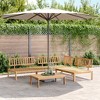 vidaXL 4 Piece Patio Pallet Sofa Set - Solid Acacia Wood Outdoor Garden Seating Furniture - Table and 3 Sofas - Modular Design - No Cushions - 2 of 4