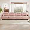 Modern Pink Chenille Sectional Sofa with Tufted Pleated Backrest, Comfy 4-Seater Sectional Couch for Living Room or Apartment – The Pop Home - 2 of 4