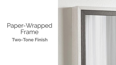 Gibson 18x24 White and Natural Wood Rectangular Wall Mirror