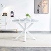 VYNXARIA 42.1"WHITE Table cross leg Mid-century Dining Table for 4-6 people With Round Mdf Table Top, Pedestal Dining Table, End Table Leisure  Table - 2 of 4