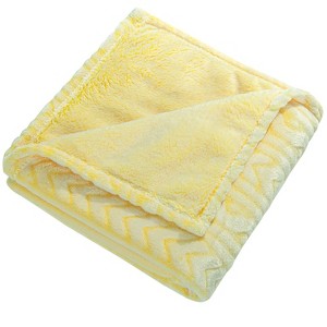 Plush Flannel Baby Blanket, Wave Pattern Toddler Blanket, 30x40 Inches - NTBAY - 1 of 4
