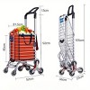 Stair Climbing Collapsible Shopping Carts for Groceries and Hand Truck 2-in-1, Lightweight Utility Cart w/ Waterproof Liner Basket, Elastic Cord, 35L - 2 of 4