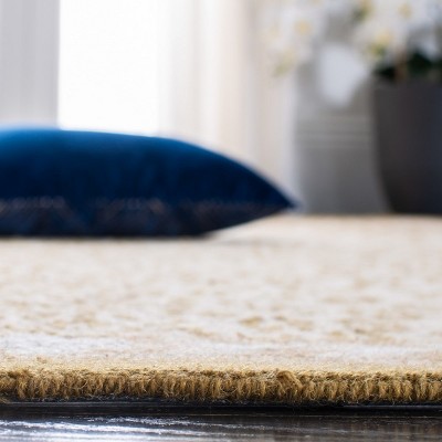 Ivory Floral Hand-Knotted Wool Area Rug