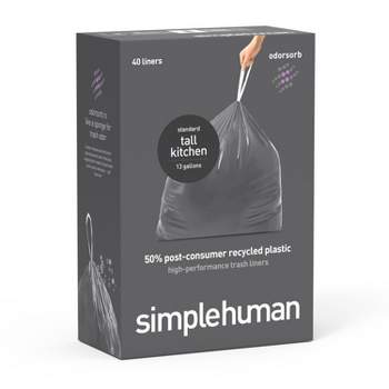 simplehuman Odorsorb Tall Kitchen Liner Rollpack Trash Bags