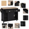 NicBex 2 Drawer Rolling Kitchen Island Cart with Sliding Barn Door,Kitchen Island on Wheels with Drop-down Desktop,Island Table for Kitchen - 4 of 4