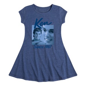 Girls' - Barbie - Ken Since 1961 Fit & Flair Cap Sleeve Dress - 1 of 2