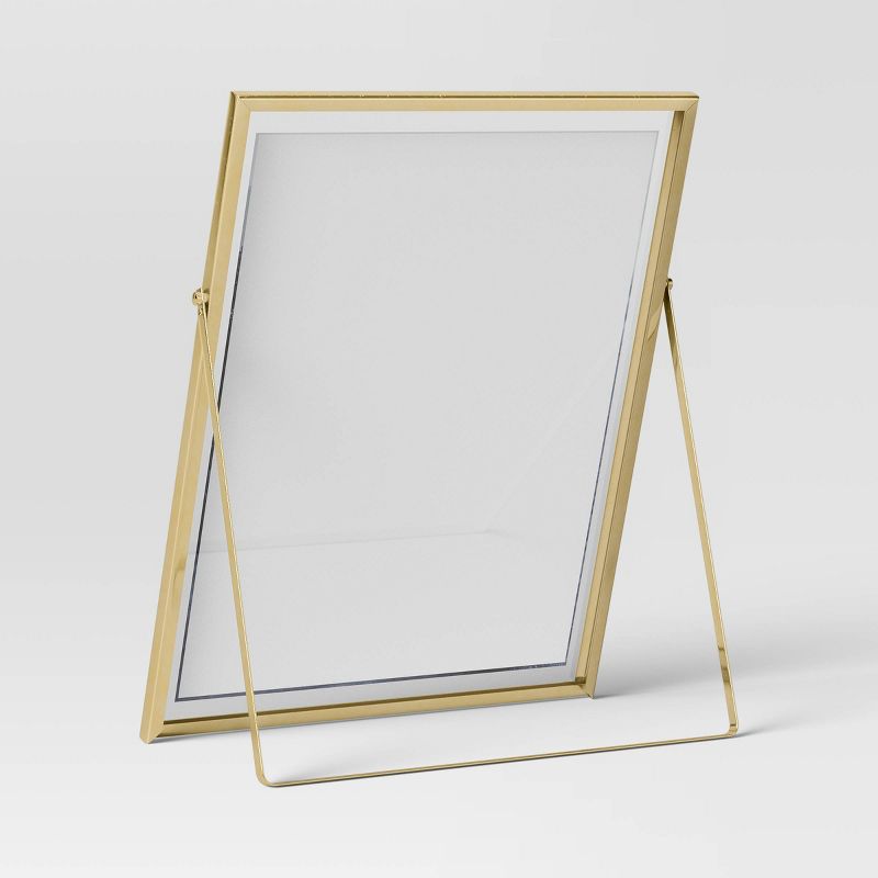 9&#34; x 11&#34; Float to 8&#34; x 10&#34; Linear Metal Easel Single Image Frame Brass - Threshold&#8482;, 5 of 10