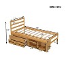 XIYUYEU Full/Twin Size Wood Platform Bed with Removable Storage Shelves and Built-in 2 Storage Drawers,No Box Spring Required - 3 of 4