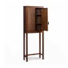 Teamson Home Hatteras Over the Toilet Cabinet with Rattan Inlay Doors and Sturdy Shelves - 2 of 4