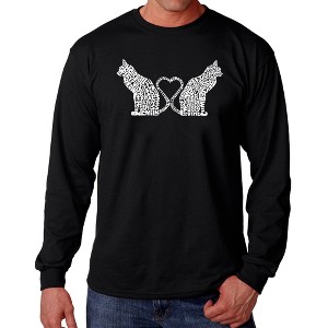 LA Pop Art Cat Tail Hearts - Men's Word Art Long Sleeve T-Shirt - 1 of 4