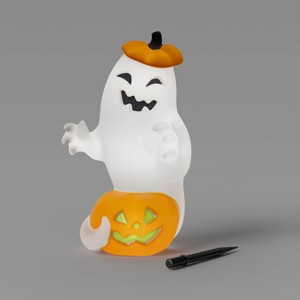 23" Light and Sound Pumpkin and Ghost Outdoor Halloween Decorative Prop - Hyde and EEK! Boutique™: Battery Operated - 1 of 3