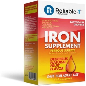 Reliable 1 Iron Supplement Ferrous Sulfate Drops Fruit Flavor 50mL - 1 of 4