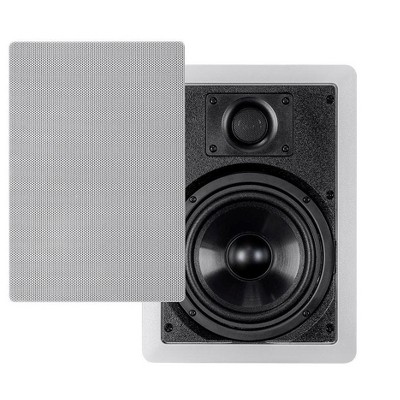 Monoprice 2-Way Polypropylene In-Wall Speakers - 6.5 Inch (Pair) With Paintable Grille - Aria Series