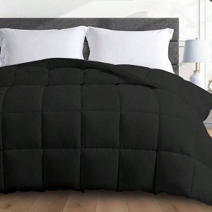 King Size Weighted Comforter, 30 Lbs, 3X Fluffier, Soft Plush, Fits California King, Black - 1 of 4