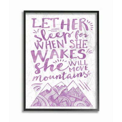 Let Her Sleep Purple Mountains Oversized Framed Giclee Texturized Art (16"x20"x1.5) - Stupell Industries