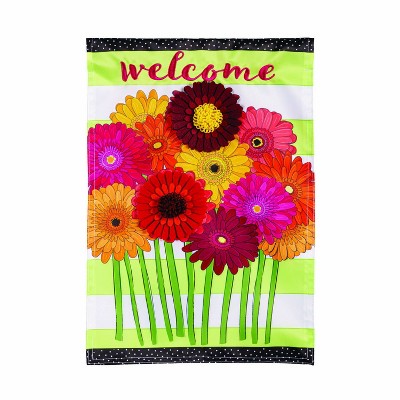 Evergreen Gerbera Daisies Bouquet Applique Garden Flag 12 x 18 Inches Indoor Outdoor Decor
