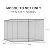 Aoodor Universal 12 x 14 ft. Gazebo Replacement Mosquito Netting Screen 4-Panel Sidewalls with Double Zipper  (Only Netting) - 3 of 4