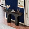 KTMBDW Console Table, Wood Sofa Table Behind Couch with Arched Base, Narrow Hallway Table, Modern Foyer Accent Table for Entrance Living Room, Black - 2 of 4