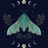Junior's Design By Humans Luna and Moth By EpisodicDrawing T-Shirt - 2 of 3