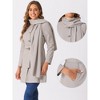 Allegra K Women's Winter Button Down Casual Outwear Scarf Coat with Belt - 2 of 4