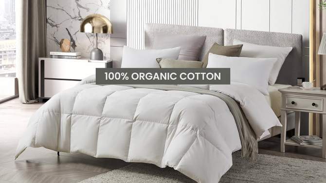 Farm To Home 100% Organic Cotton All Seasons Down & Feather Blend Comforter, 2 of 7, play video