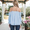 Anna-Kaci Women's Semi Sheer Boho Peasant Off the Shoulder Top - 3 of 4