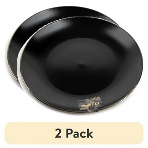 LunaLulinlk (2 pack) Stoneware Dinner Plate, Black Onyx Collection - 1 of 4