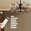 Ludomide 35" Black Crystal Chandelier Ceiling Fan, 10-Light Vintage Flush Mounted Fandelier for Bedroom, Dining Room, Living Room, Kitchen - 2 of 4
