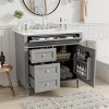Modern 36 Inch Bathroom Vanity with Sink Top, Soft-Close Drawers and Tip-Out Tray, Freestanding Storage Cabinet for Bathroom-Maison Boucle - 2 of 4