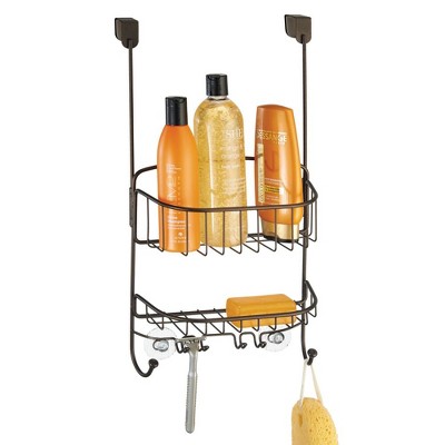 Mdesign Small Metal Over Door Bathroom Tub/shower Caddy Organizer - Silver  : Target