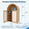 Arched Storage Cabinet with Rattan Decor Doors, Farmhouse Buffet Sideboard with Storage, Bookcase Shoes Cabinet for Living Room - 2 of 4