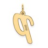 Black Bow Jewelry 14k Yellow Gold Madison Collection LG Classic Script Initial P Pendant - 3 of 4
