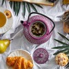 Juvale Purple Cast Iron Floral Teapot Kettle with Stainless Steel Infuser Set, Japanese Tea Pot for Kitchen Pantry, 34 oz - 3 of 4