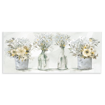 Stupell Industries Songbirds with Floral Bouquets, 17" x 7"