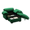 GDFStudio Woodrow 48“W Fluffy Armrest Pillows Velvet Chair with Storage Ottoman - 2 of 4