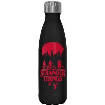 Stranger Things Black and Red Main Poster Stainless Steel Water Bottle