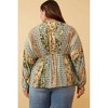 Women's Mixed Print Block Dolman Peplum Top - Plus - Hayden LA - 2 of 4